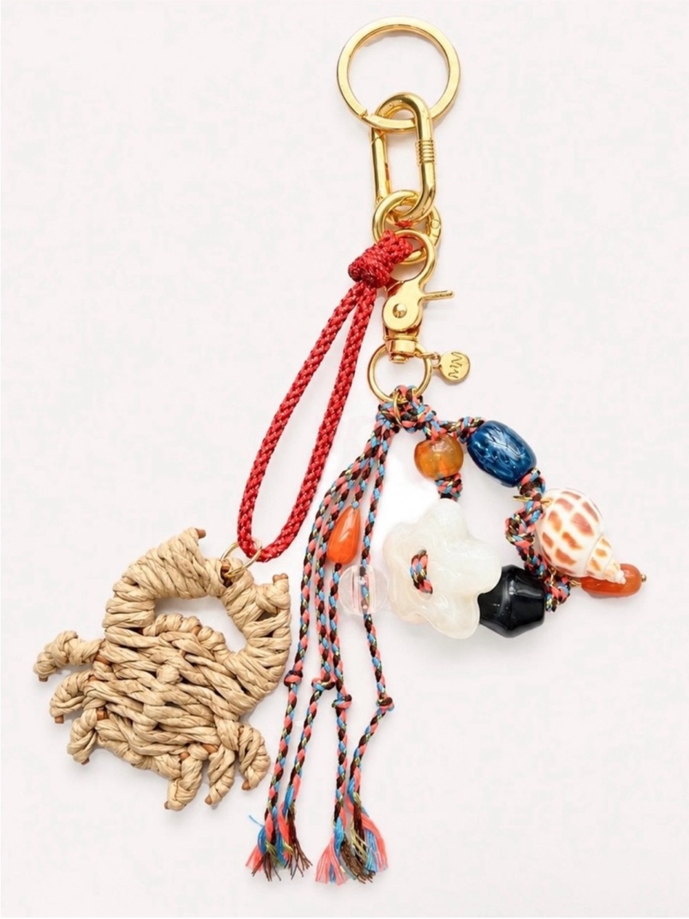 Mayamar Nautical Crab Tassel Keychain with Multicolor Beads NWOT